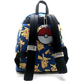 Loungefly X Pokemon PIKACHU AOP Mini Backpack in Blue/Yellow