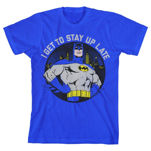 DC Comics Batman ?I Get to Stay Up Late? Boys T-shirt