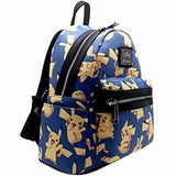 Loungefly X Pokemon PIKACHU AOP Mini Backpack in Blue/Yellow