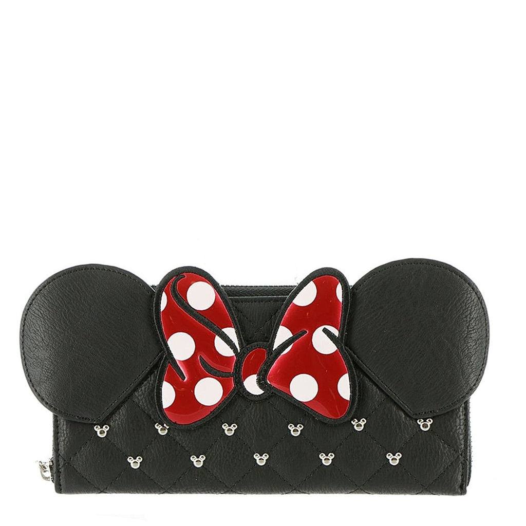 White Minnie & Mickey Pattern Zip Wallet