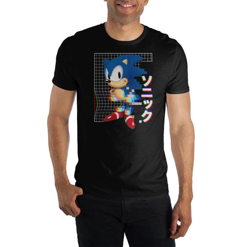 Sonic The Hedgehog Digitized Art Kanji Text Short-Sleeve T-Shirt