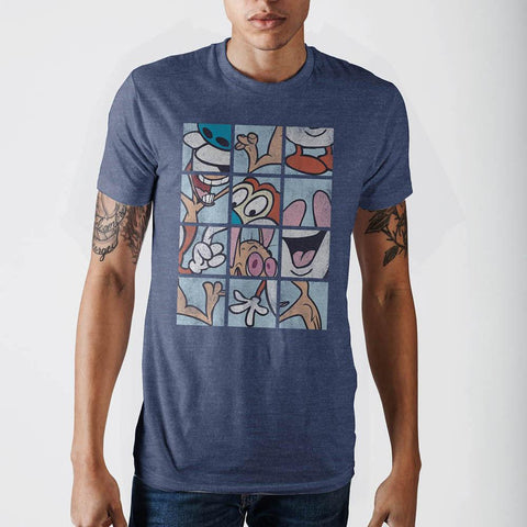 Ren & Stimpy Grid Blue T-Shirt